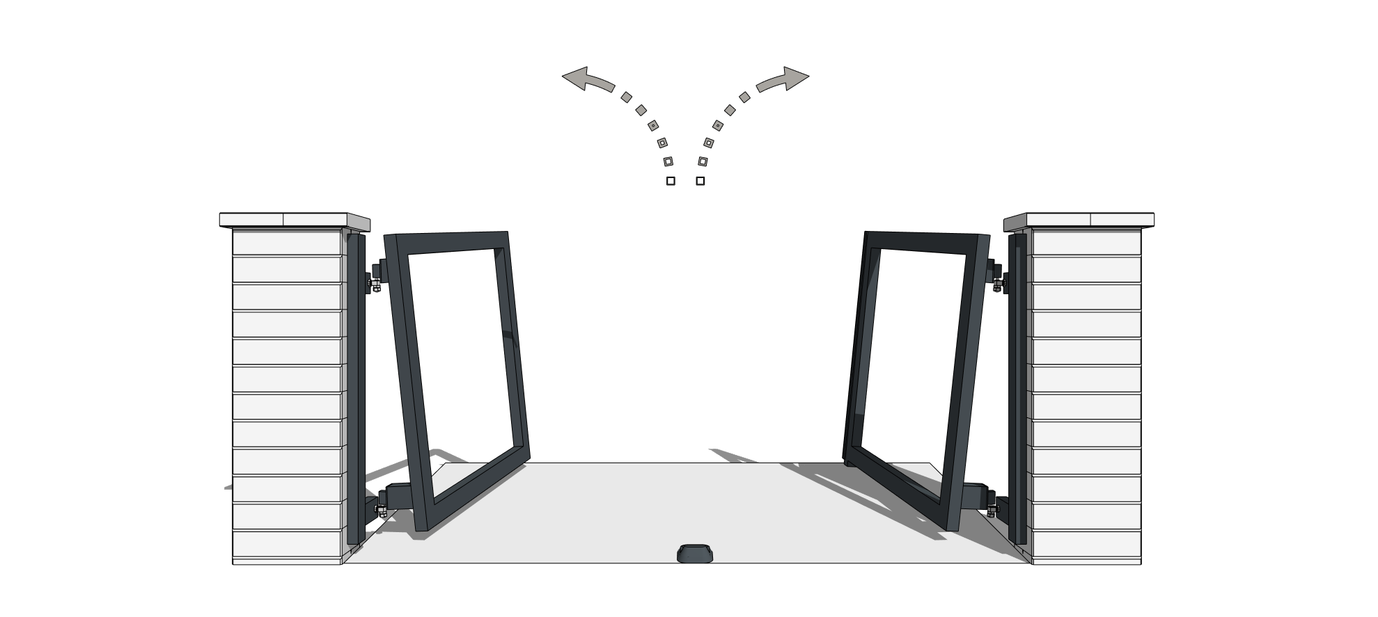 Flügeltor für Hanglagen