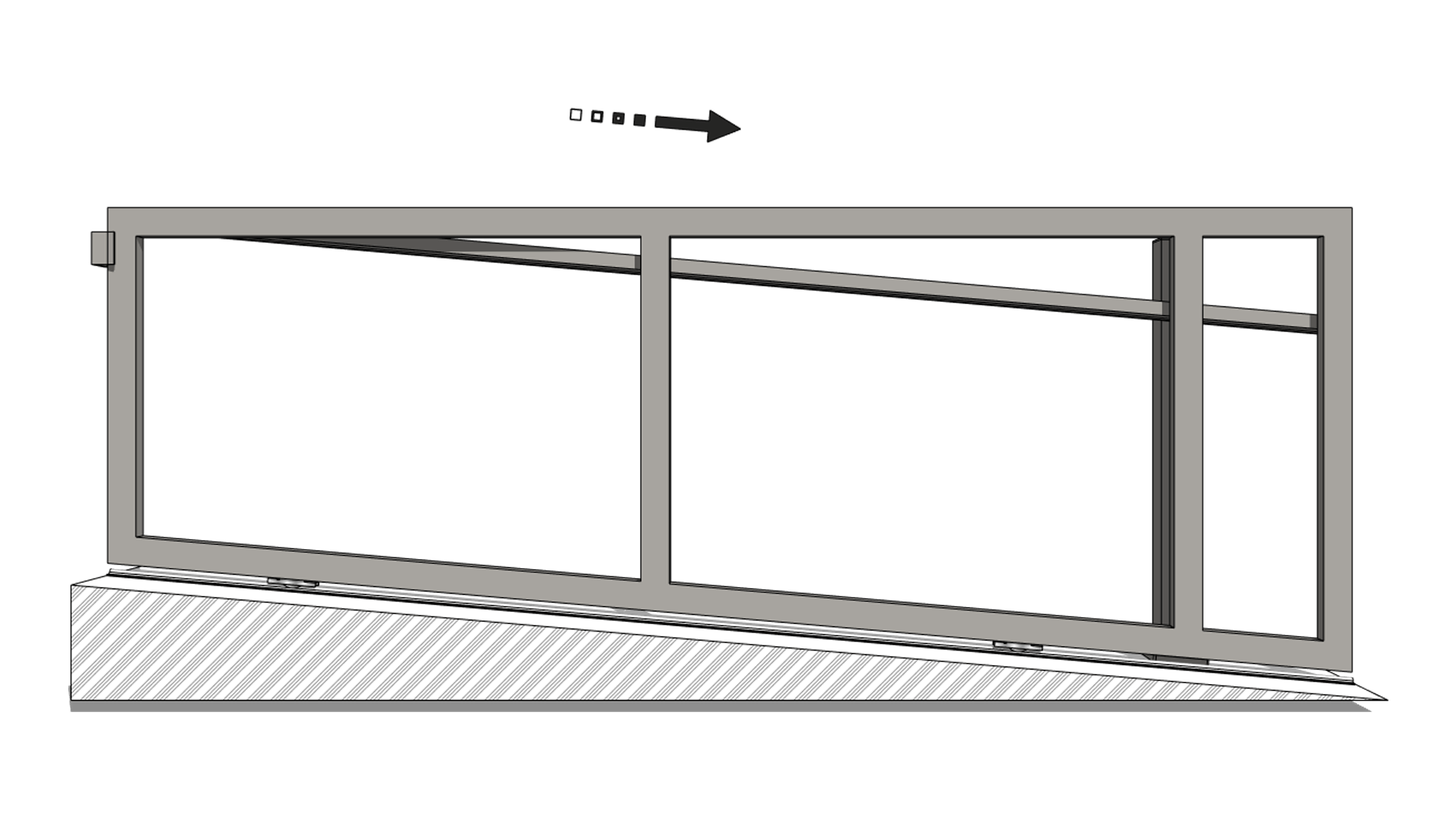Schräges Schiebetor