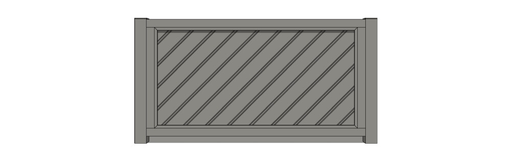 Zeichnung des Aluminiumzauns Davos Diagonal