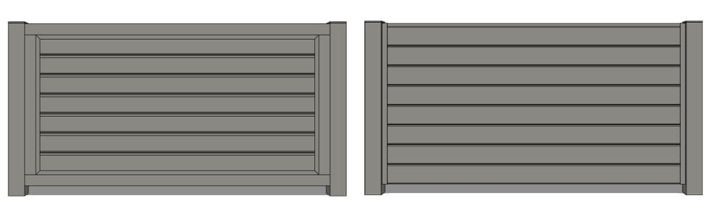 Zeichnung des Aluminiumzauns Davos Horizontal