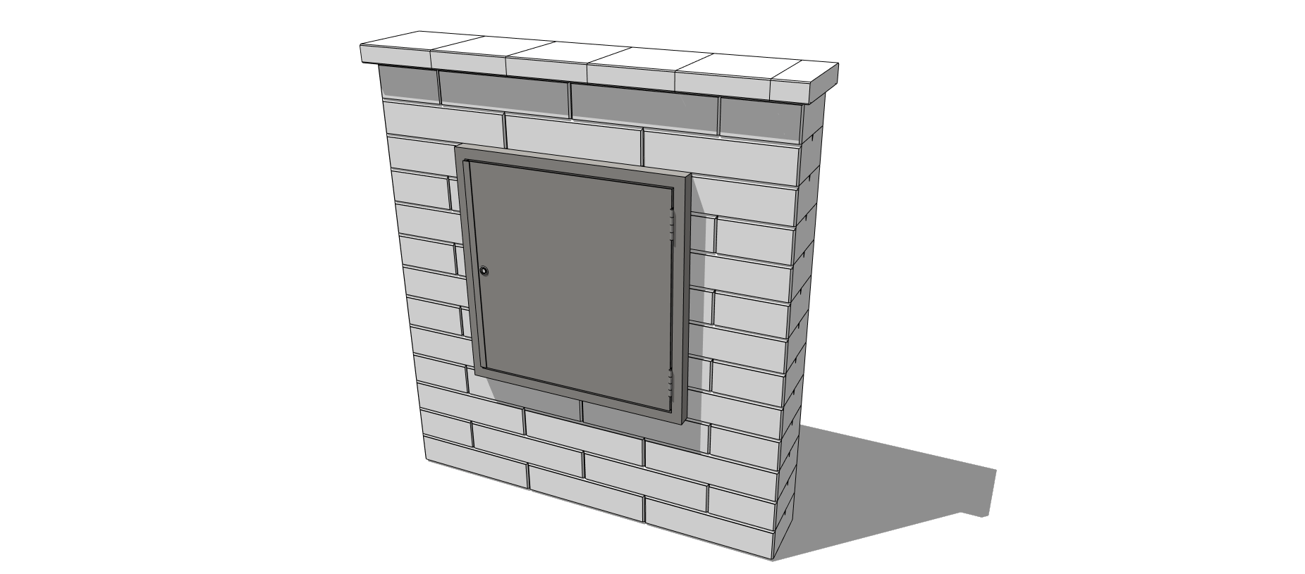 Einflügelige Tür für Versorgungsleitungen (auf der Oberfläche)