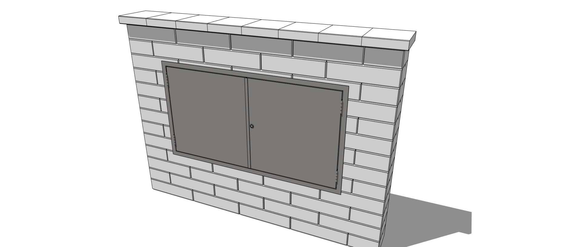 Zweiflügelige Tür für Versorgungsleitungen (eingelassen)